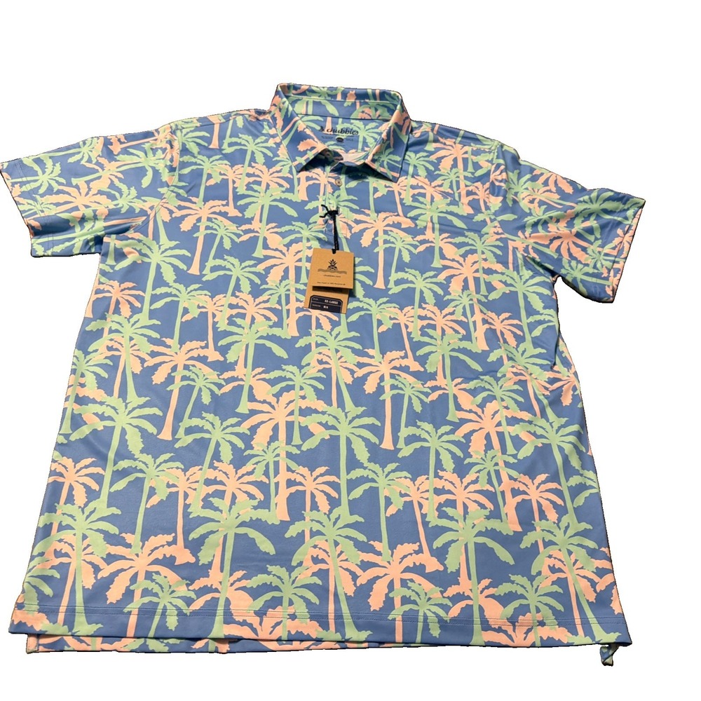 NWT Chubbies The Keep Palm And Carry On Performance Polo Shirt Size XXL